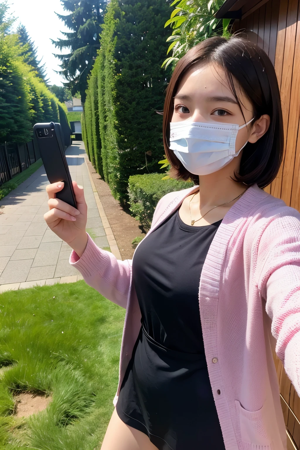 private、one piece、Relax in your room、high school student、Women、Black Mask、Selfie、Bob Style、Same person、garden、Amateur Photos、hospital