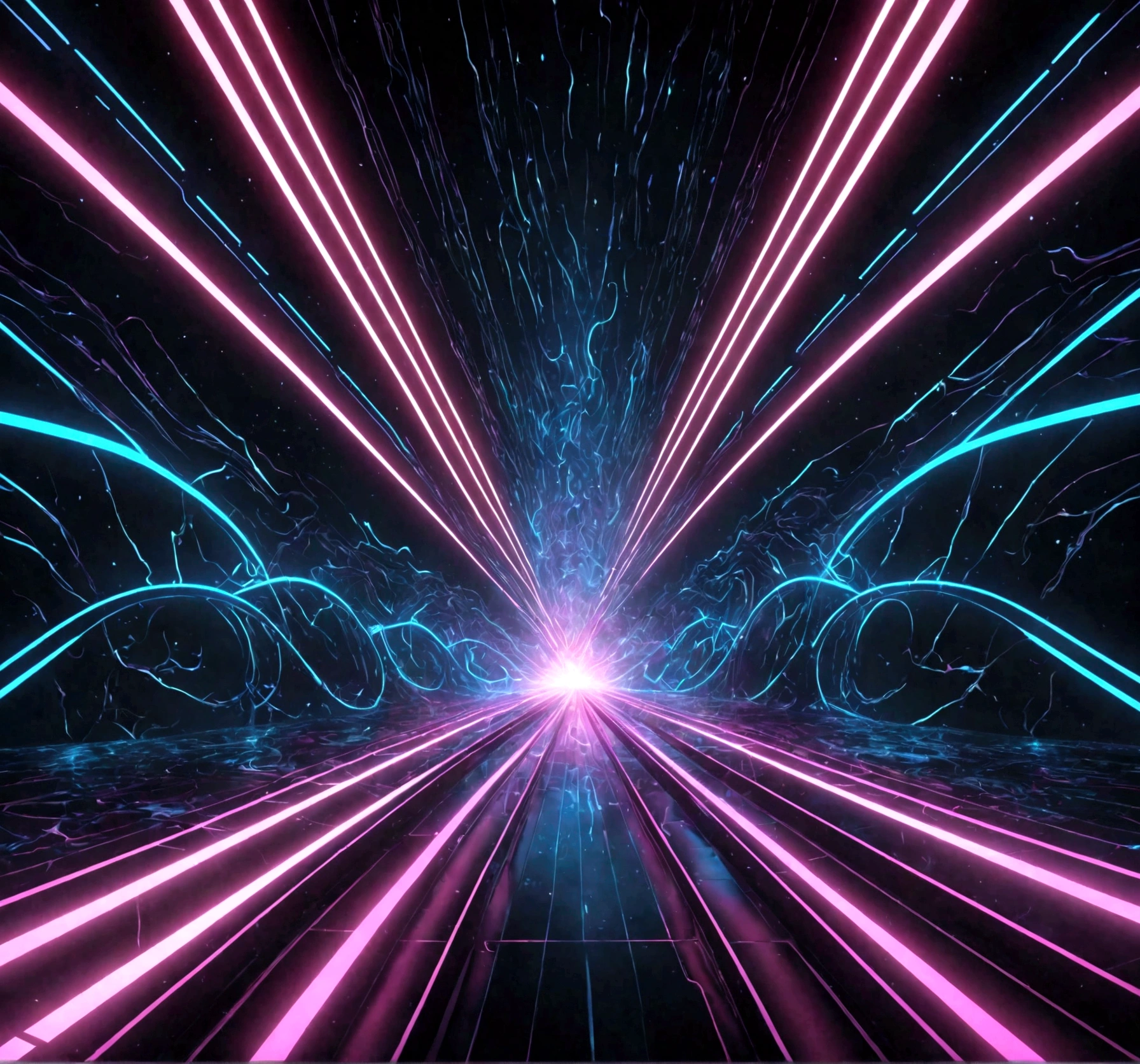 a highly detailed and complex abstract digital background, 3d render, glowing neon lines, dynamic energy flow, cinematic lighting, best quality, 8k, hyperrealistic, volumetric lighting, dramatic colors, vivid, photorealistic, cinematic composition, stunning visuals, intricate details, seamless, mesmerizing, futuristic, moody atmosphere, vibrant palette, mesmerizing, hypnotic, otherworldly