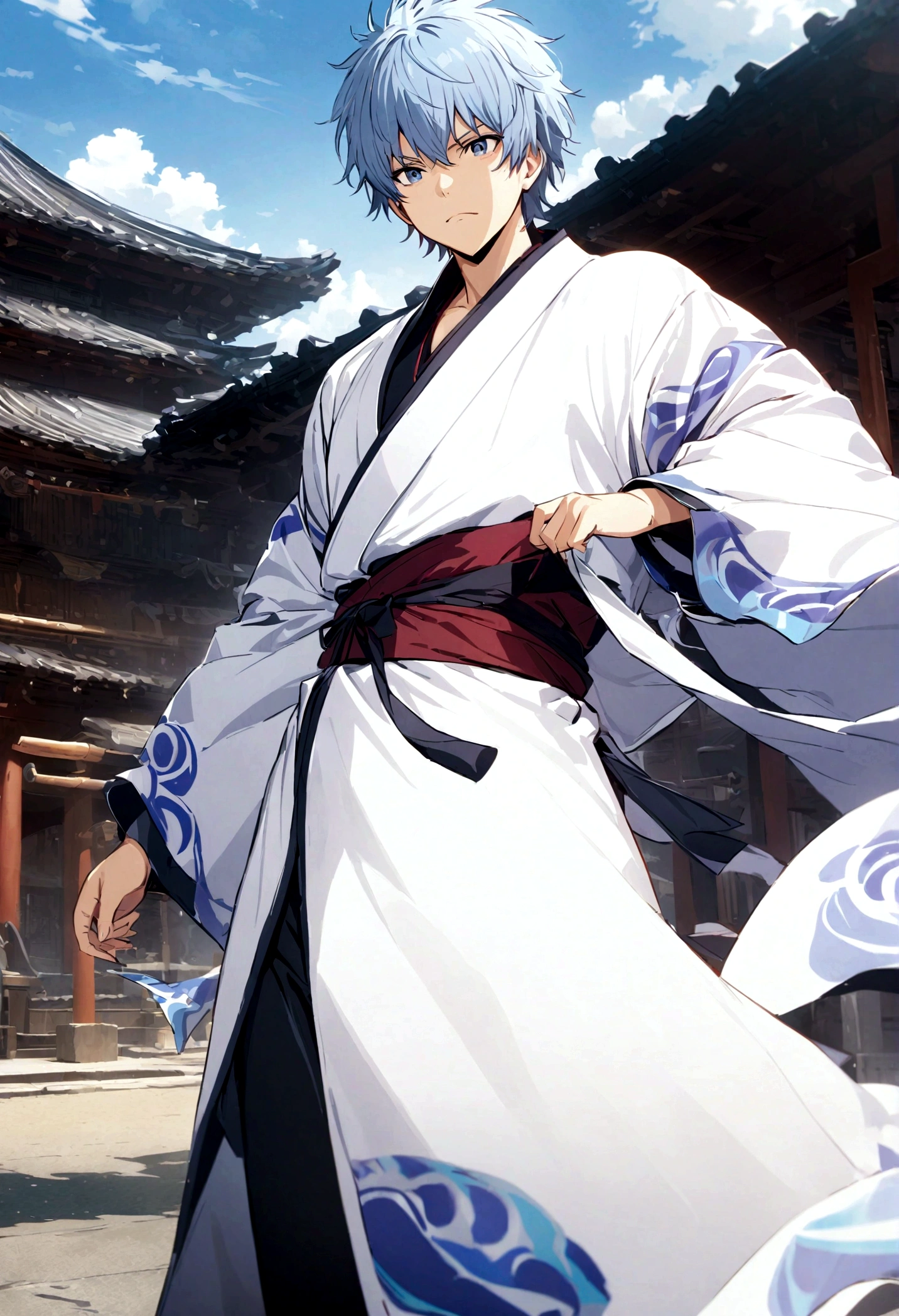 masterpiece, best quality, detailed, Gintama, Sakata Gintoki, outdoor,