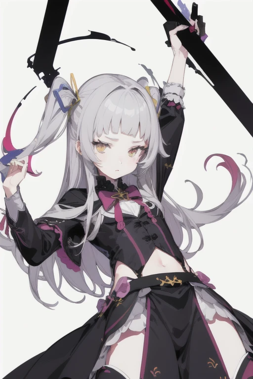 leaning back with hands out in the air,girl、high school girl、(masterpiece, highest quality, official art:1.2), (flat color:1.5),(colorful),looking at the viewer,1 girl,alone, white background, ,(2D:1.5) ,NSFW