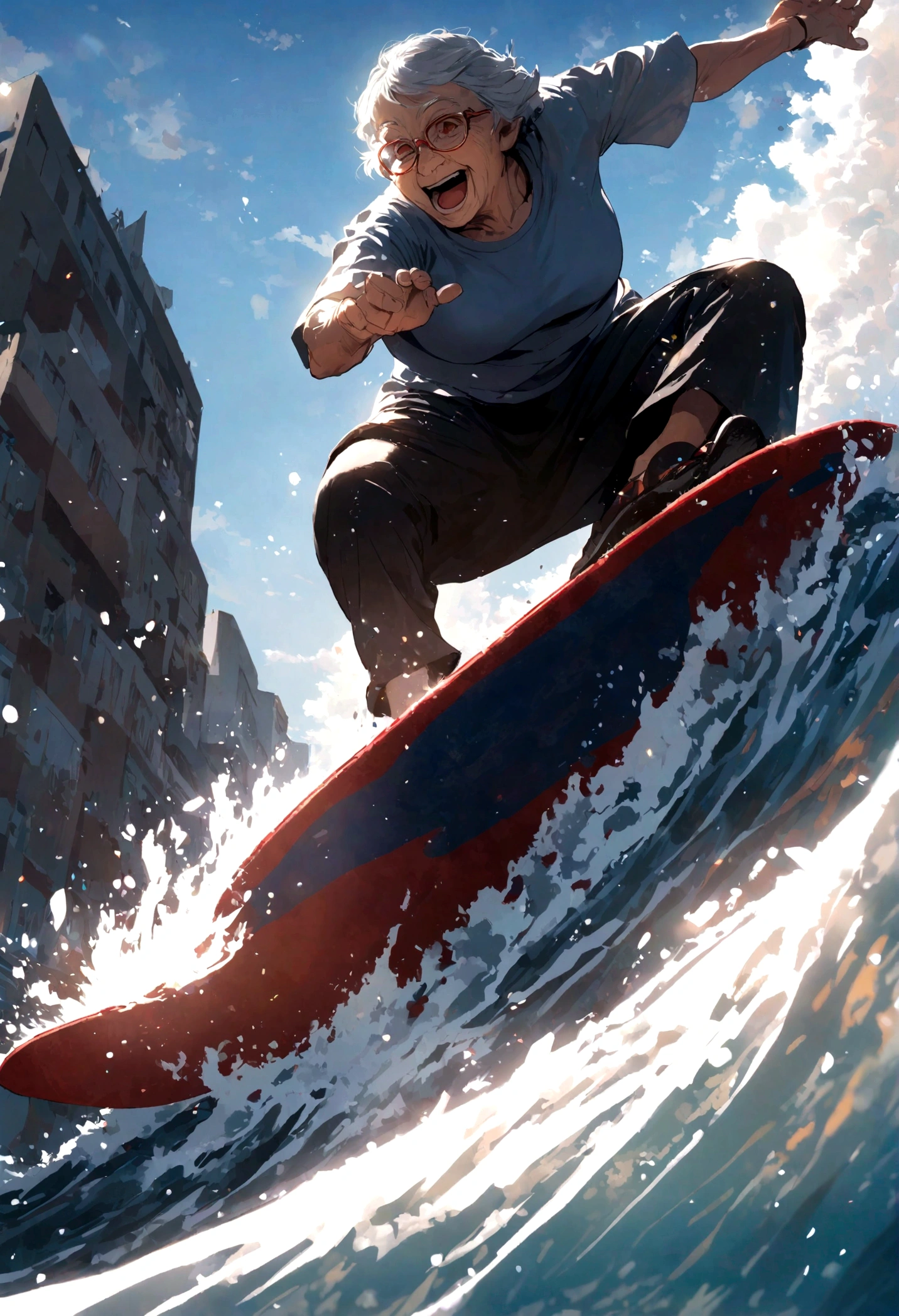 Grandma surfing