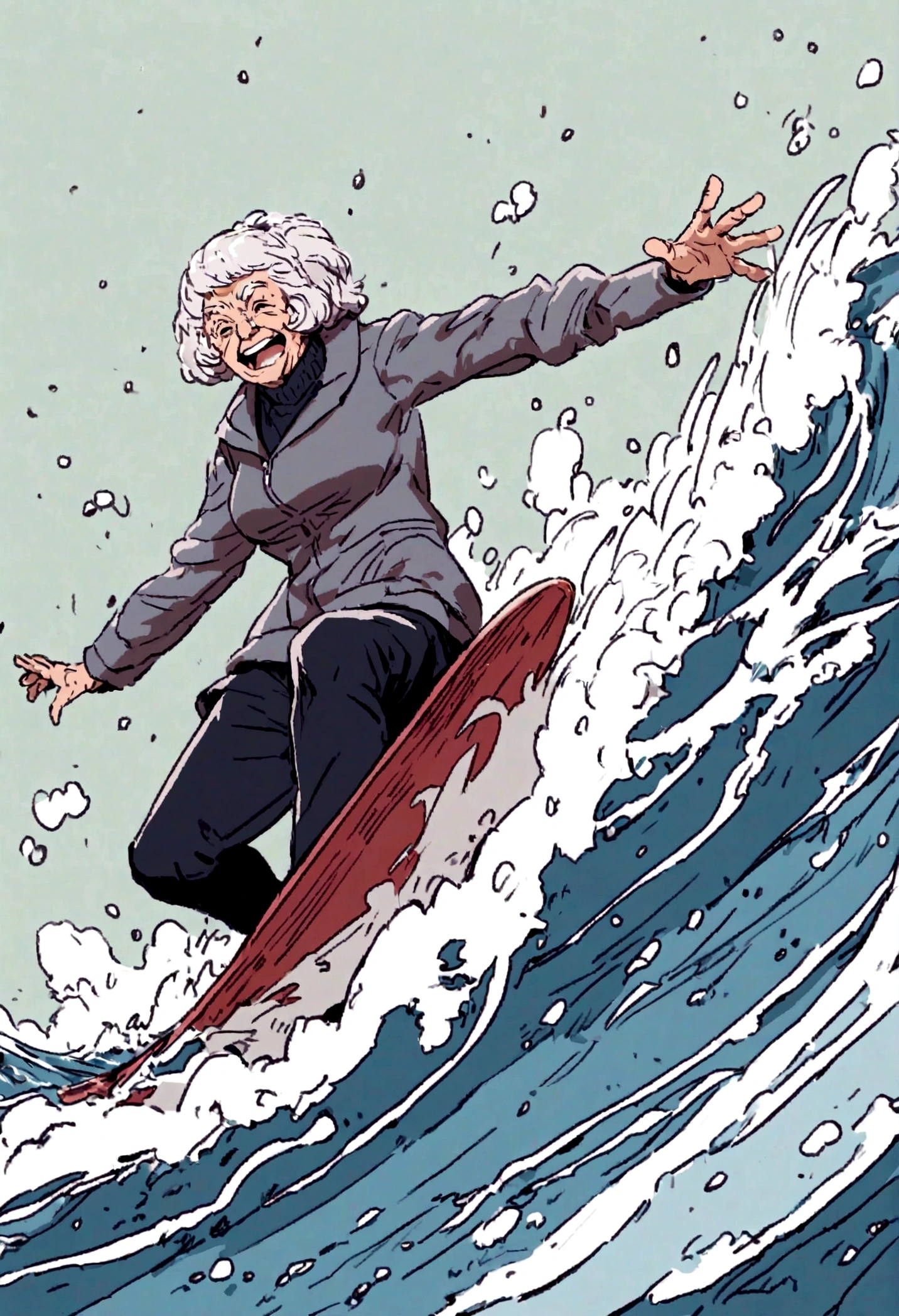 Grandma surfing