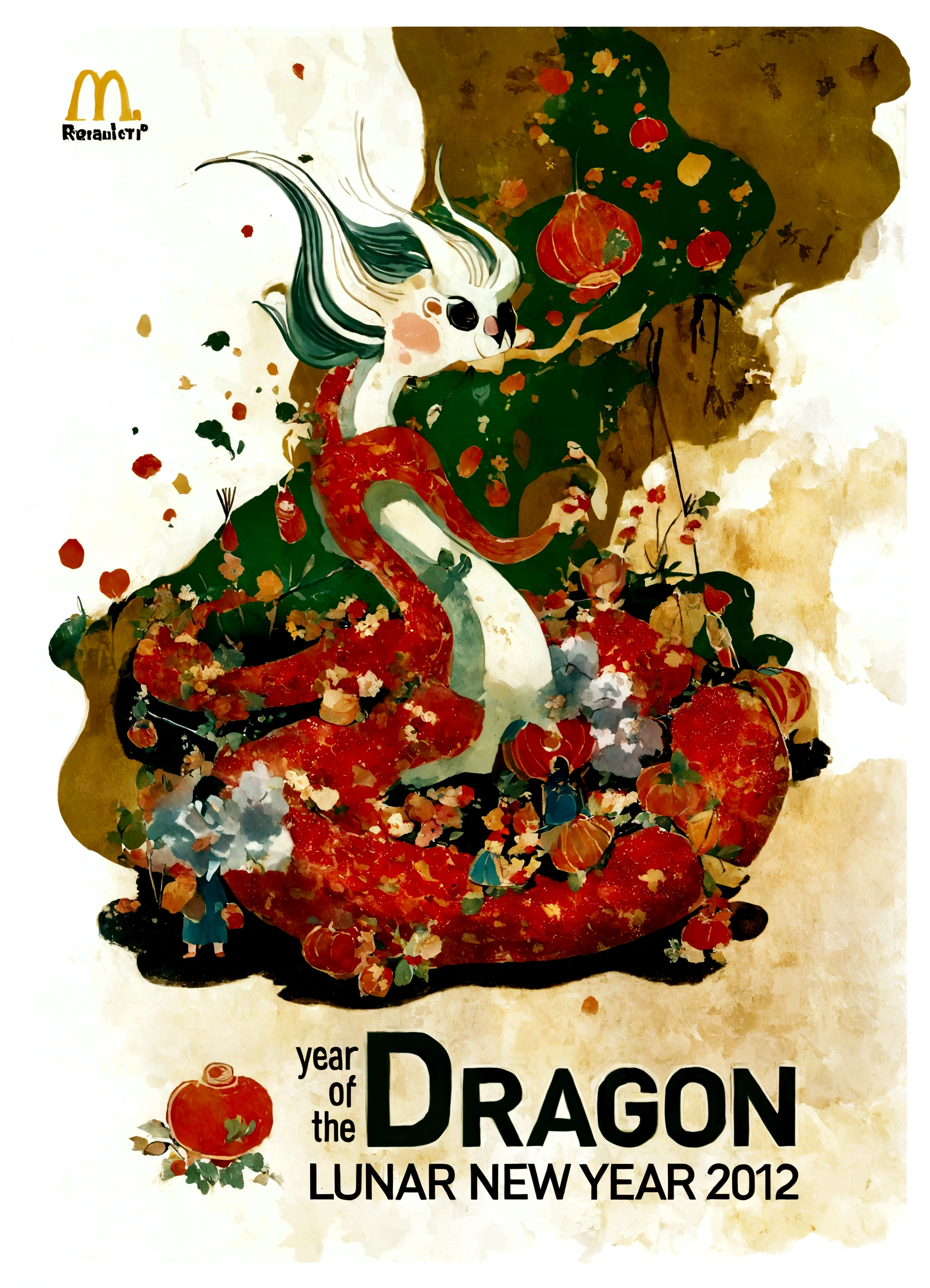 Chinese Mythology，Classic of Mountains and Seas，alien beast，（（（One leg））），（（Spit fire in the mouth）），Night，masterpiece，Best image quality，Ultra-fine，Super amazing，Extremely detailed，8K resolution，overclocked renderer，Dynamic perspective，Dragon Boat Festival greeting card,rabbits around，Long is eating Zongzi，