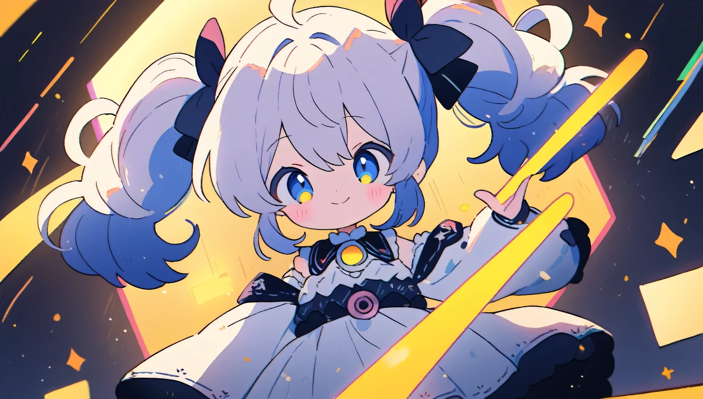 (2females:2.0),2females\((chibi),,cute,kawaii,age of 10s hair,curly hair,hair color cosmic,big eyes,eye color cosmic,white skin,cute dress,smile,cute pose,cowboy shot\), BREAK ,,background\(cute,Illuminated electric circuits,electric server room\), BREAK ,quality\(8k,wallpaper of extremely detailed CG unit, masterpiece,hight resolution,top-quality,top-quality real texture skin,hyper realisitic,increase the resolution,RAW photos,best qualtiy,highly detailed,the wallpaper,cinematic lighting,ray trace,golden ratio\),cute angle,close up female,(symmetry:0.3)