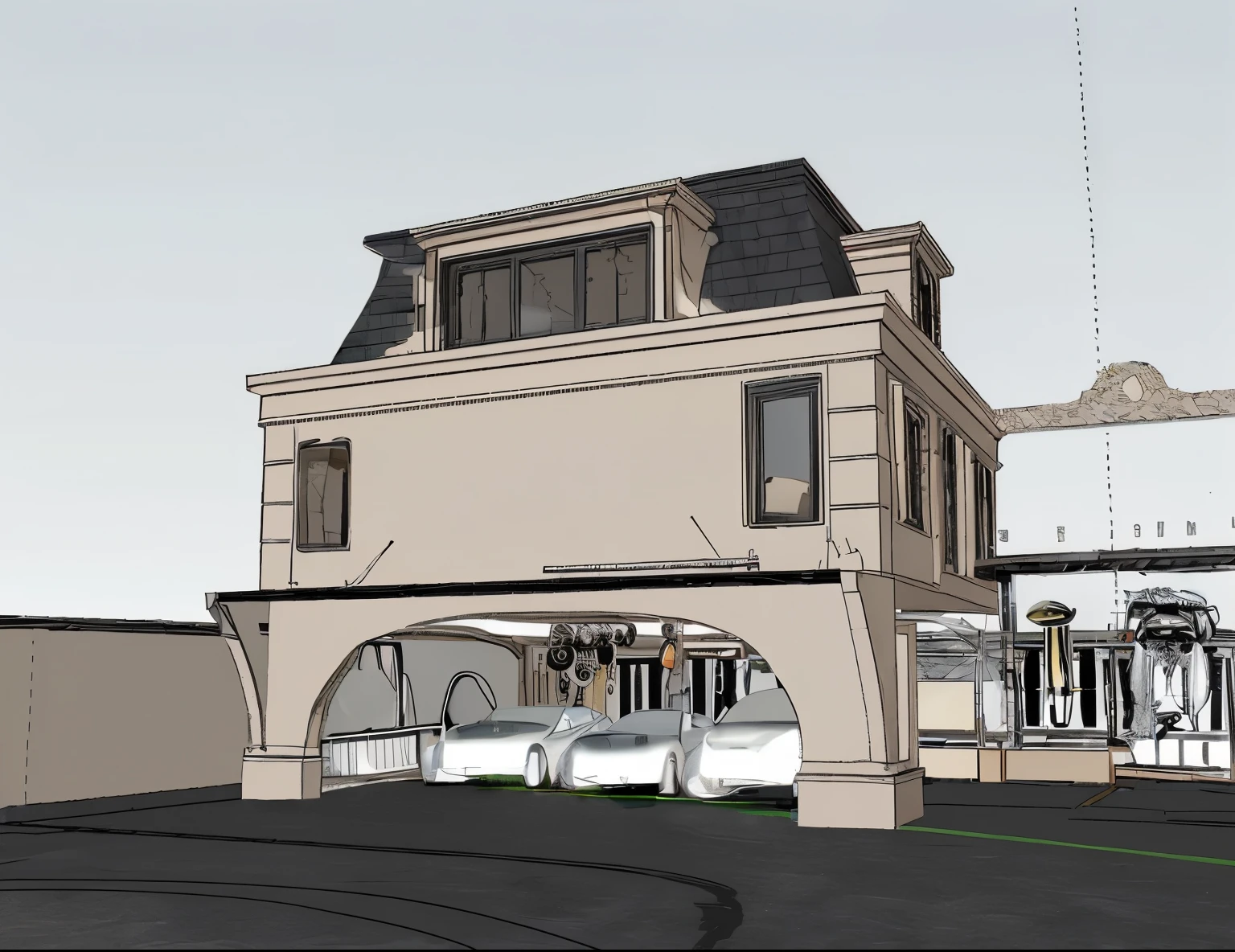 Garage design in classic, unconventional style, especially unique ideas