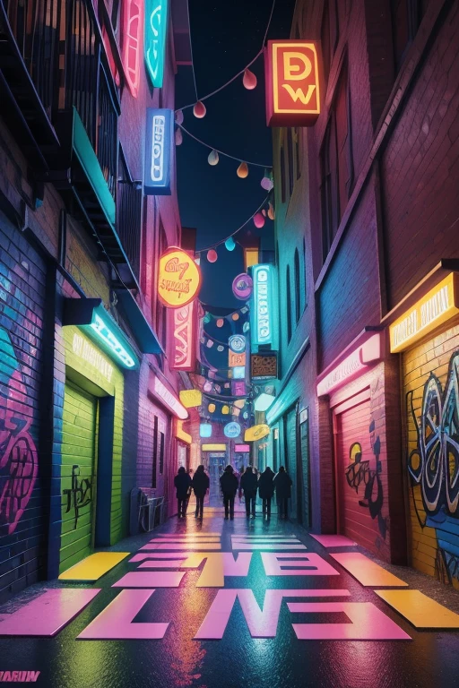 create A lively and energetic 3D render of the phrase "my love" featuring vibrant, colorful, and playful graffiti-style typography. The letters dance and swirl with fluid movements, surrounded by an array of vivid colors and shapes. The background showcases a bustling urban setting, with a graffiti-covered brick wall and a multicolored streetscape teeming with activity. The overall atmosphere exudes youthful excitement and joy, making it an ideal choice for a vibrant and spirited environment., typography, 3d render, vibrant, graffiti