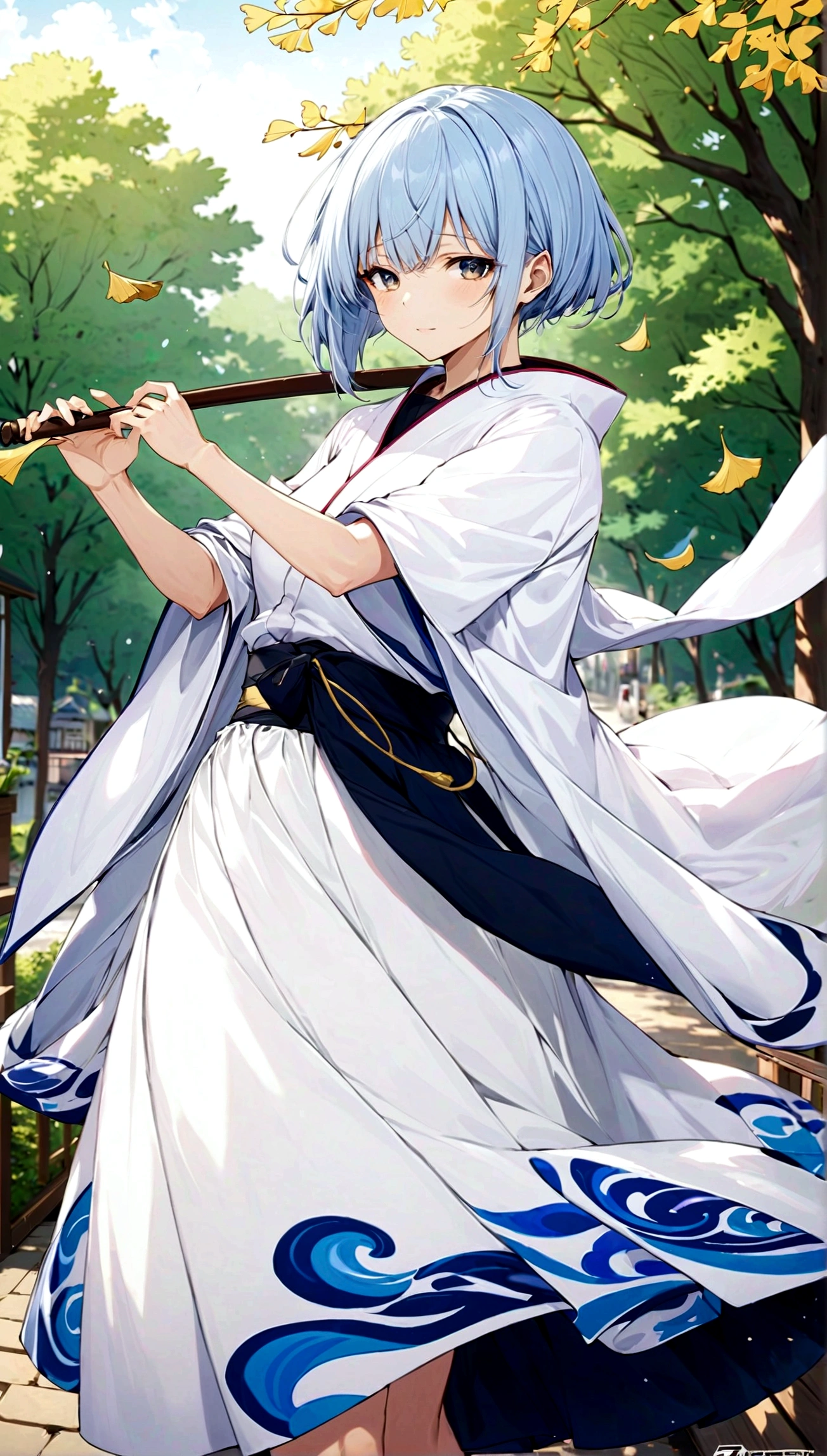 masterpiece, best quality, detailed, Gintama, 1 Girl, Ginko Sakata, outdoor,