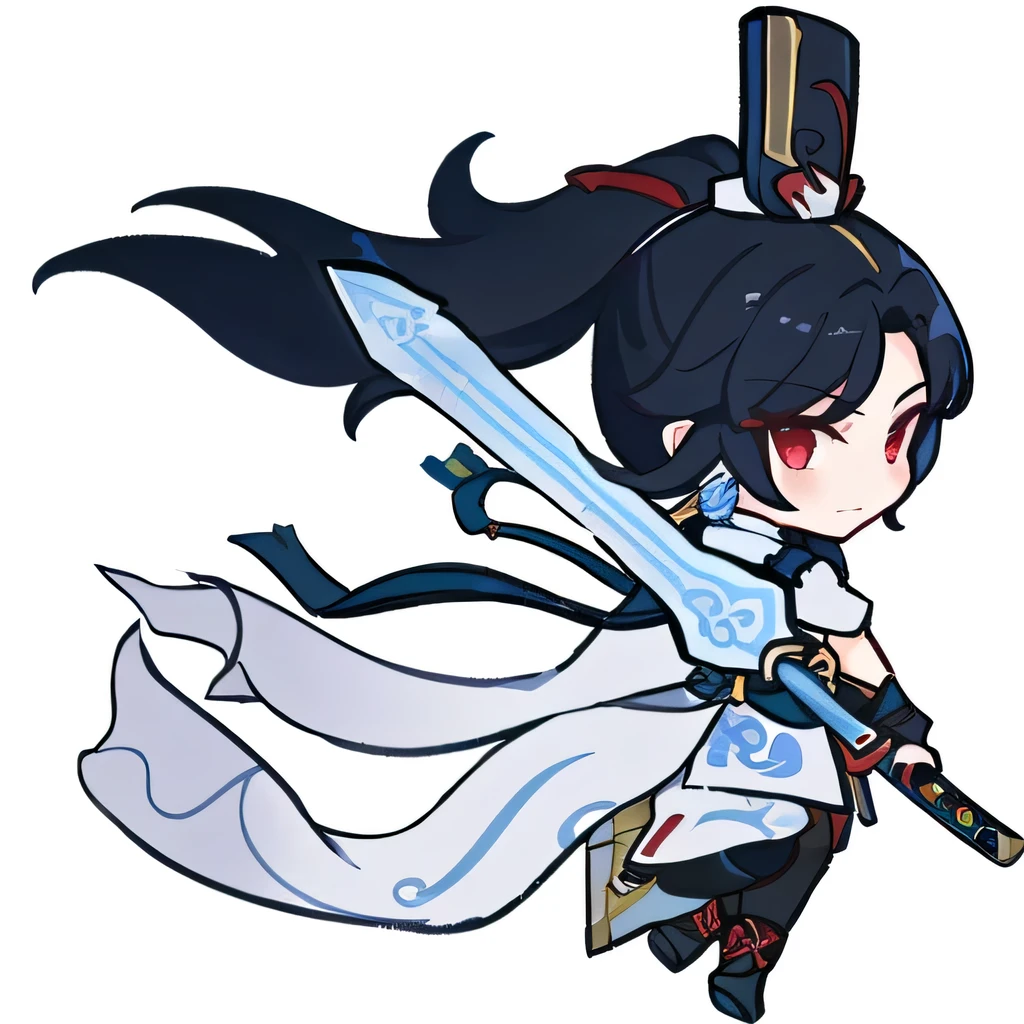 Close-up shot of cartoon character holding sword and hat, heise jinyao, Zhongli in Genshin, Keqing from genshin impact, Zhao Yun, Brunette magician, katana zero video game character, Onmyoji, yun ling, xianxia hero, Red Cliff, Inspired by trees, xianxia