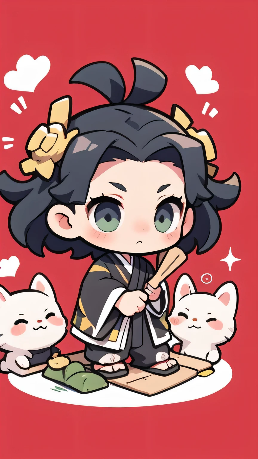 kimetsu no yaiba, kamado tanjiro, chibi cute character, full body