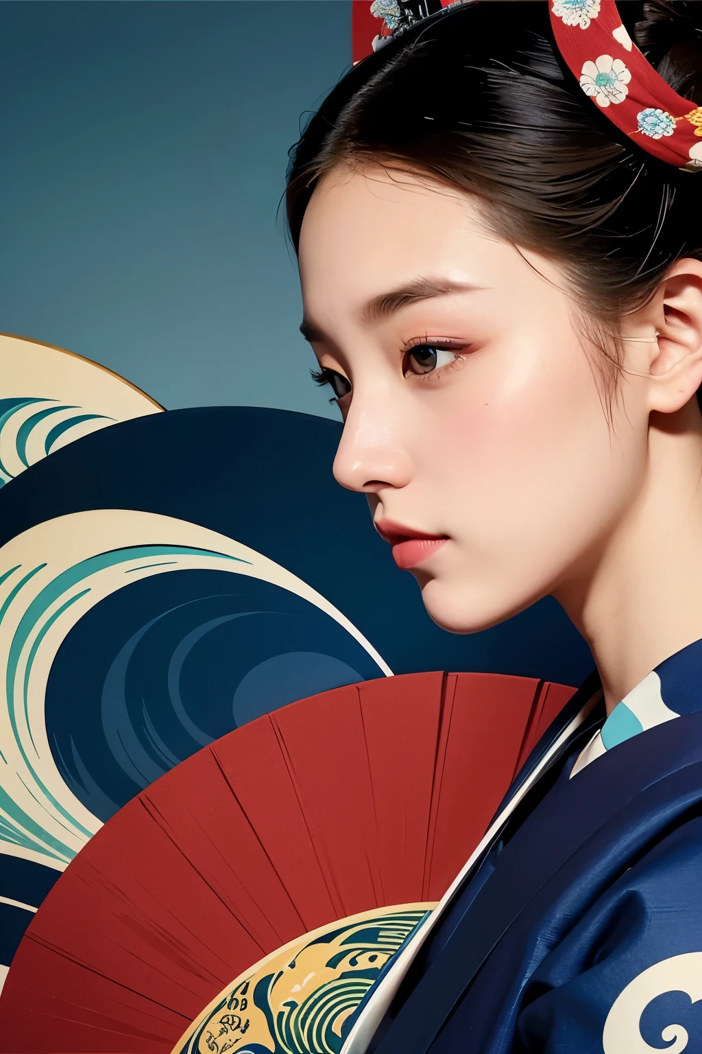 (masseter muscle film、top quality、Ukiyo-e style、Mystery、exquisite and beautiful、official art、Sharaku:1.2)、The Great Wave off Kanagawa