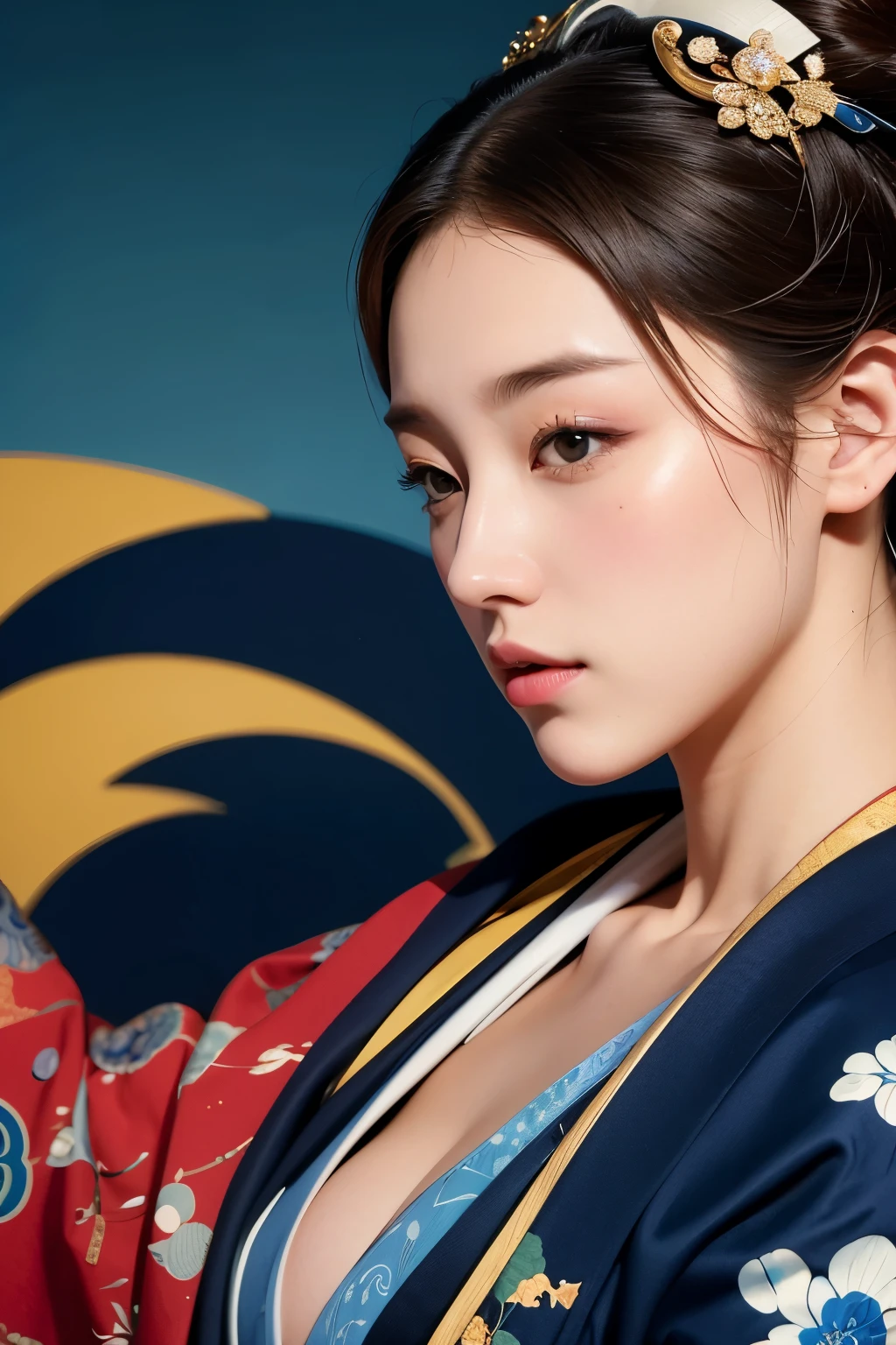 (masseter muscle film、top quality、Ukiyo-e style、Mystery、exquisite and beautiful、official art、Sharaku:1.2)、The Great Wave off Kanagawa