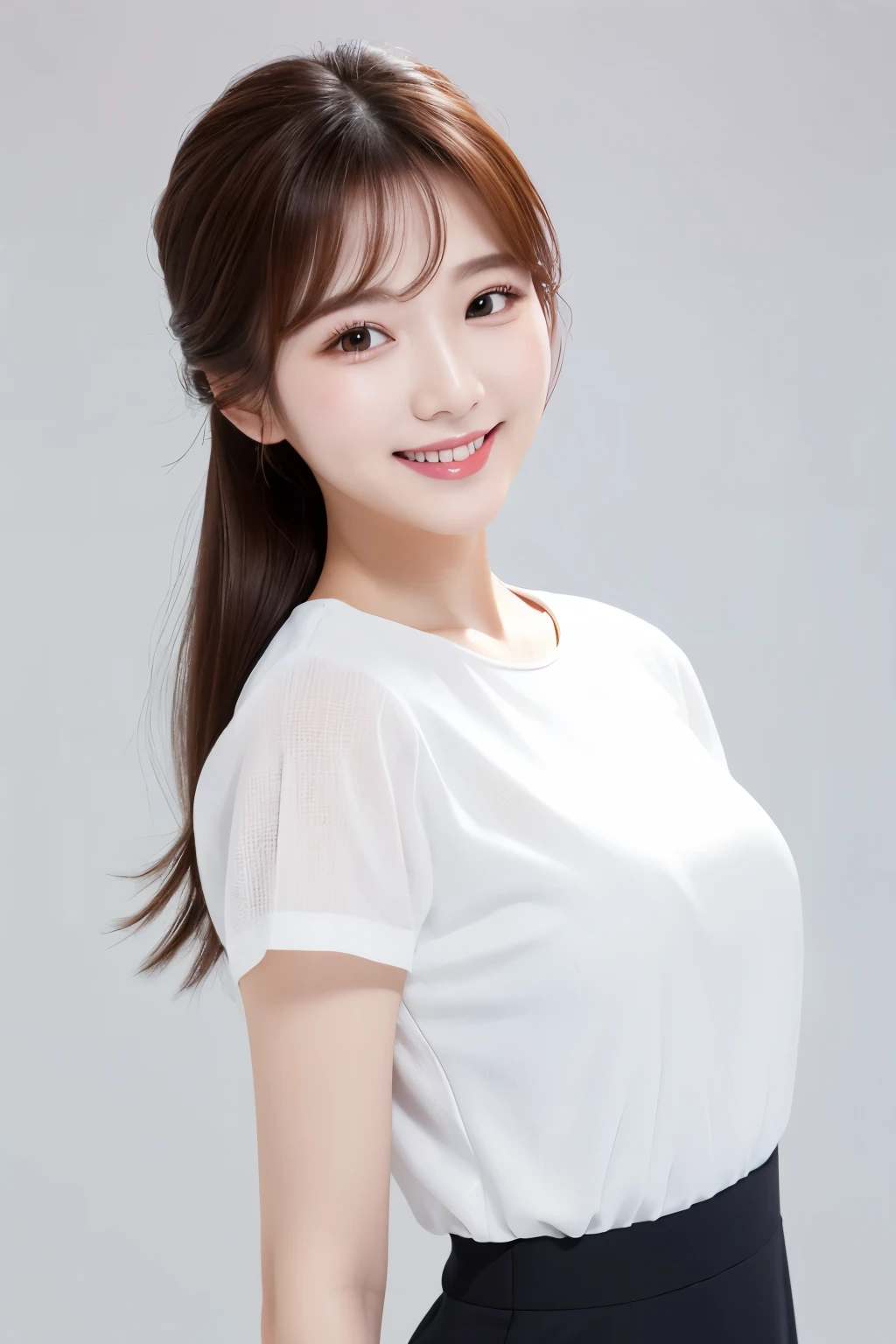 South Korea　Beauty　clothes　smile　White background