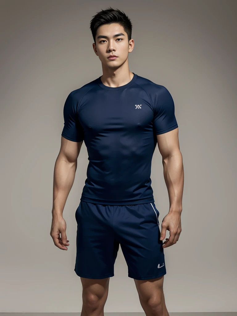 1 Handsome naked Japanese guy ,Sexy pose, A 20 year-old man wearing a Bare chest shirt and Excellent shorts stands against a white background, navy blue, navy blue, Sports T-shirt, blue, Excellent Sportswear, Gorgeous and sexy clothes, Sportswear, Short sleeve, Jinjinshen blue clothes, Tall young man, Tennis suits, 穿着Sportswear, dark blue decorative clothing,male,Bare chest,Full chest muscles,Swelling of chest muscles,Six-pack,Hips, Handsome,High,Muscles look good,hairy body,Sexy expression, Wheat complexion,black eyes(thin eyes 1:3),Full body image, Excellent, perfect dick shape, Perfect hand details,Detailed you, , Mostly juicy ass, The opening of your legs
