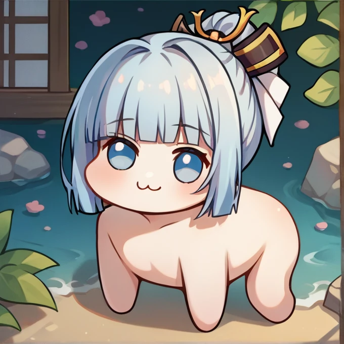 score_9, score_8_up, score_7_up, source_anime,doro, creature, chibi,white skin, four legs, all fours,, kamisato ayaka