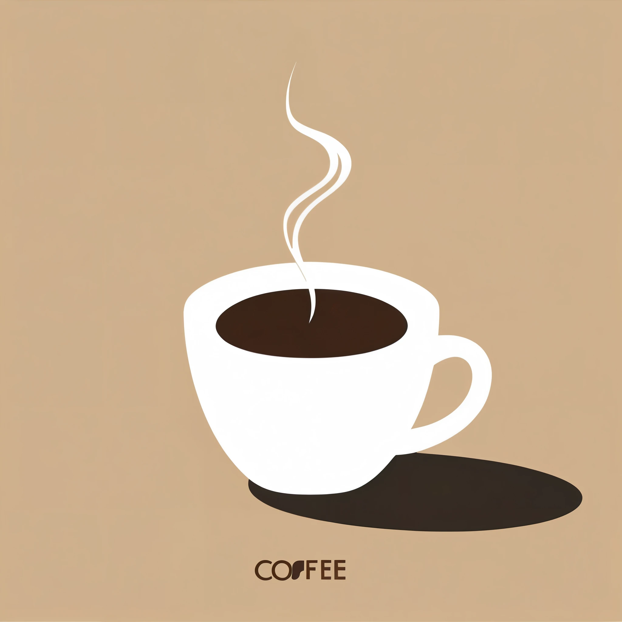  An ultra minimalist illustration of a [coffee] cleverly represented using the word 'coffee'. 