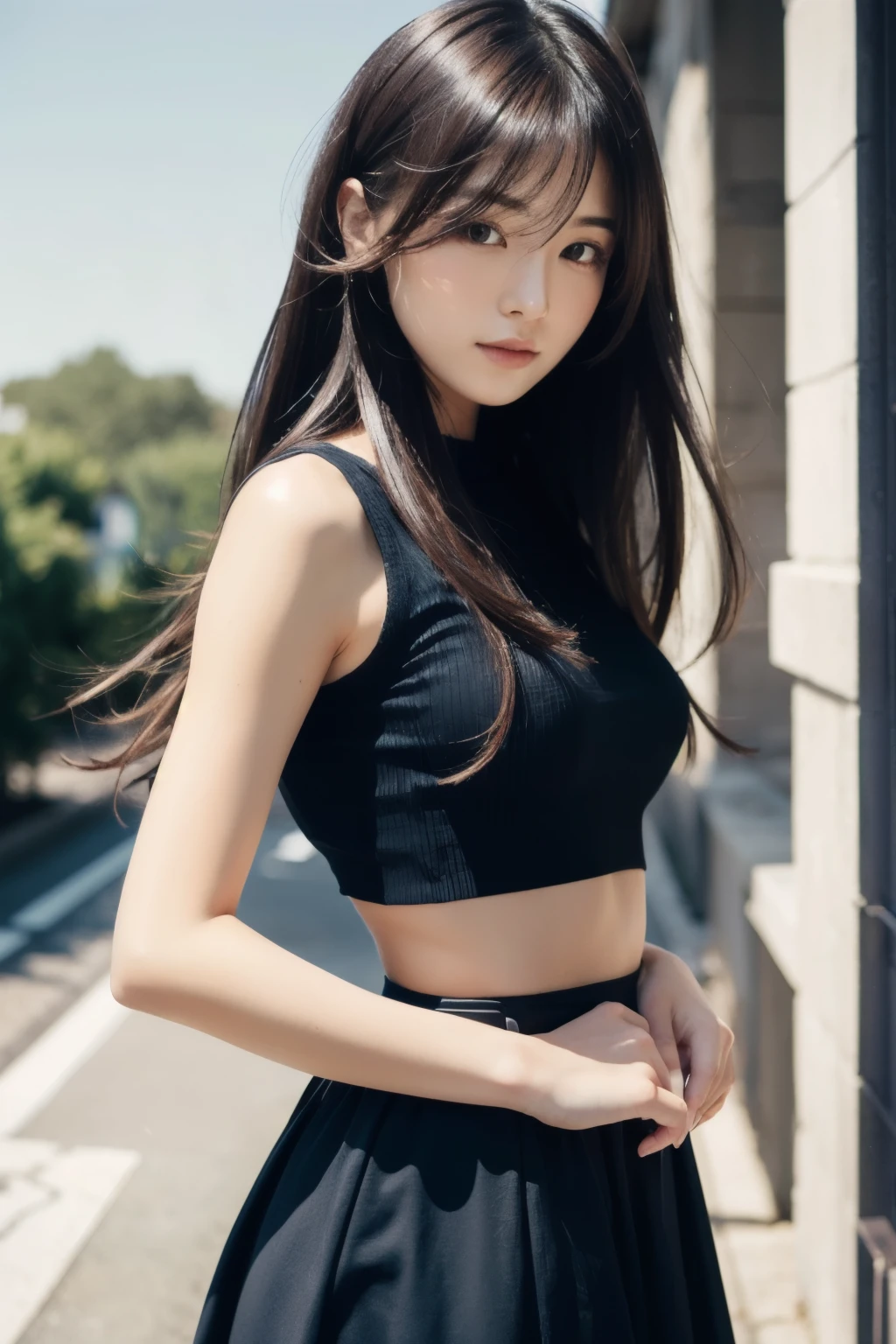 length (Length to waist:1.2) Windblown Hair, masterpiece, highest quality, High resolution, One girl, Japanese,