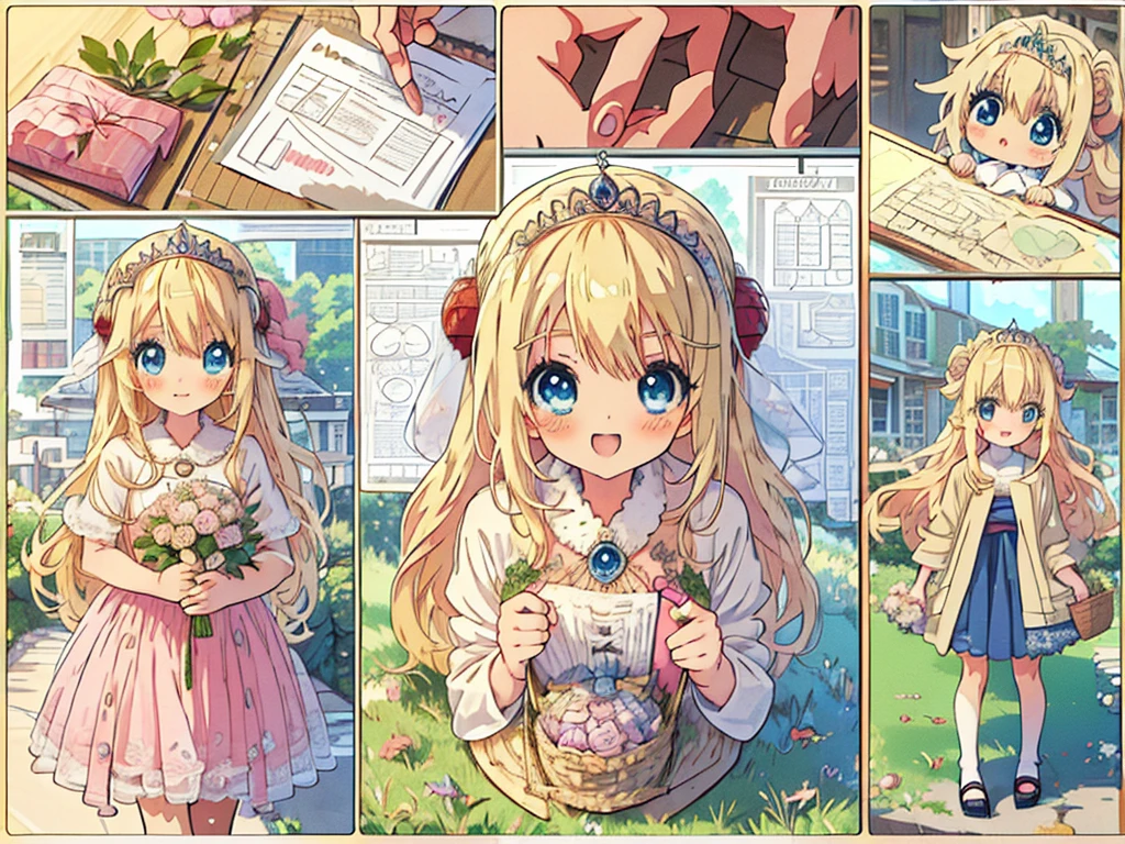 (Anime:1.8), megami magazine, (masterpiece, top quality:1.4), Not Safe for Work, detailed skin, detailed face, 1girl, idol, cute face, , -yoblue eyes, droopy eyes, big eyes:1.5, laughing, red blush, (blonde-yellow hair), long hair, (shiny wavy hair), white wedding gown swimsuit, see through sarong, knee-highs, high heels, tiara, Bride Veil, cute, babyinkle in the eye, (Design sheet:1.3), (multi-angle and detailed view:1.3),