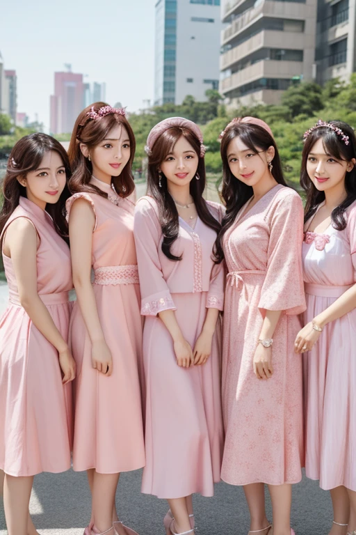 1 Arafad image of a group of Asian women posing for a photo，（pink color），cgstation trends，pink color皮膚，cgstation trends，pink color幫派肖像，January），ulzzang，（pink color），maid outfit, Trending on bbwchan, yanjun Chengt, Girls' Generation, 淡pink color膚色 2 一群亞洲女性擺姿勢拍照的阿拉法德圖像，Xi Gang&#39;s album cover，instagram，tachisme，（pink color），cgstation trends，pink color皮膚，cgstation trends，portrait of pink gang，January） , ulzzang, ((pink color)), maid&#39;s clothes, Trending on bbwchan 