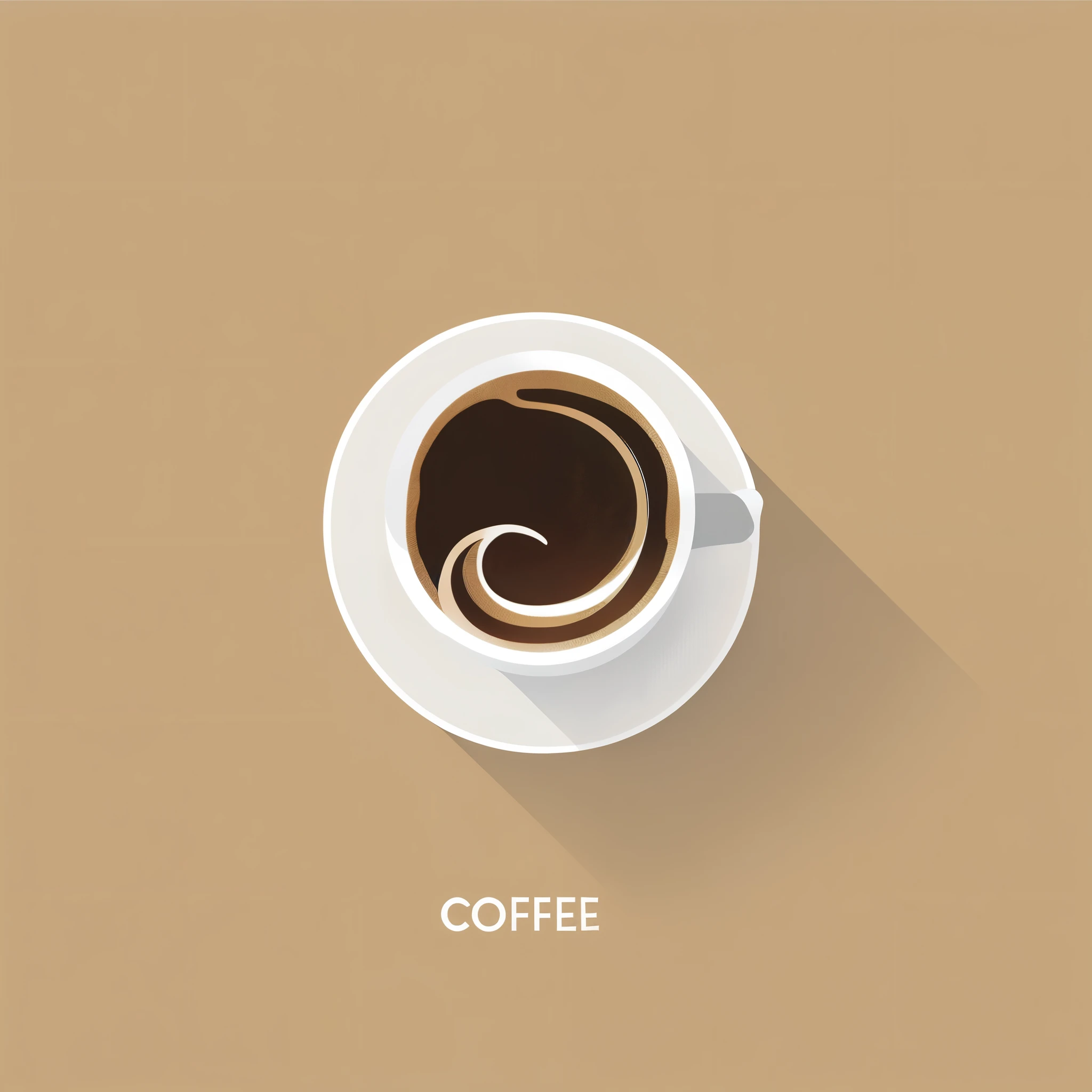  An ultra minimalist illustration of a [coffee] cleverly represented using the word 'coffee'. 