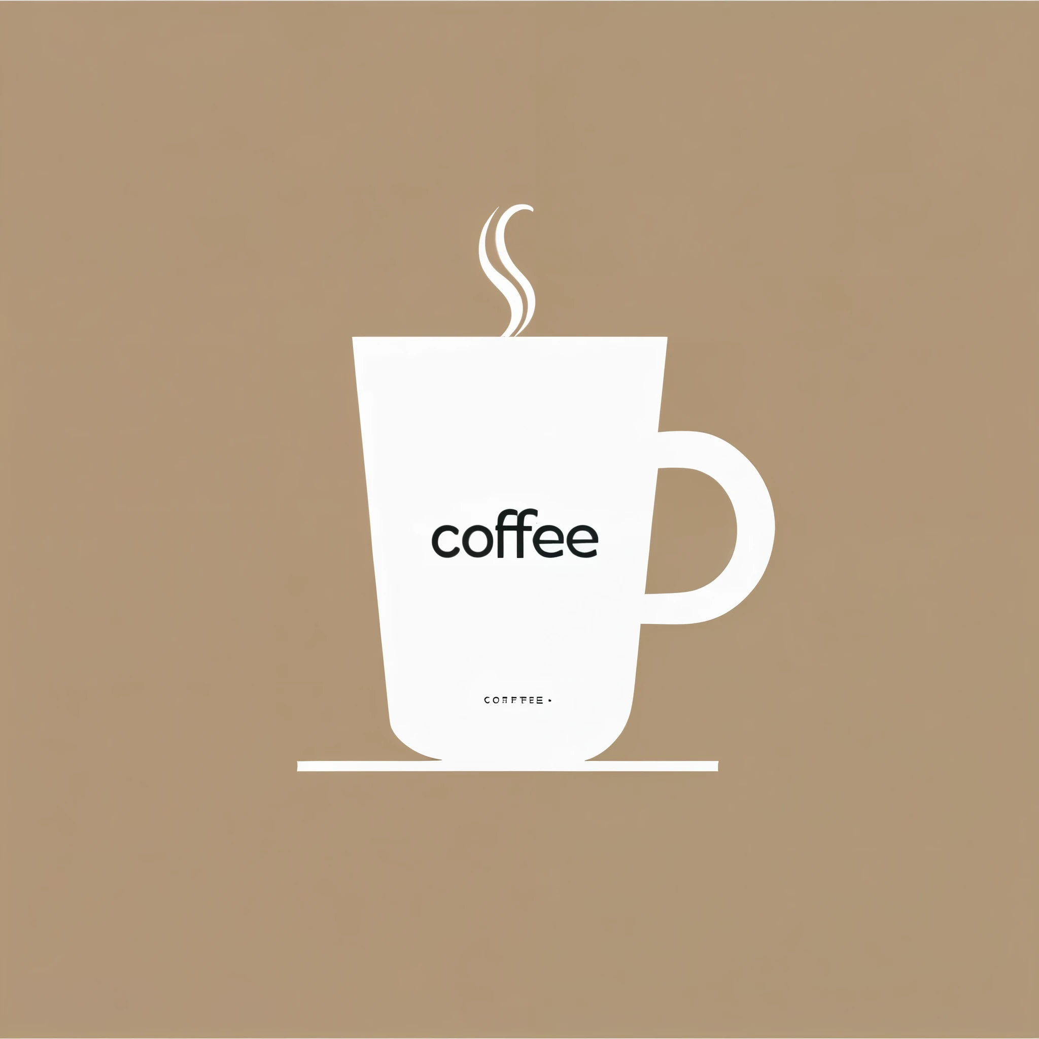  An ultra minimalist illustration of a [coffee] cleverly represented using the word 'coffee'. 