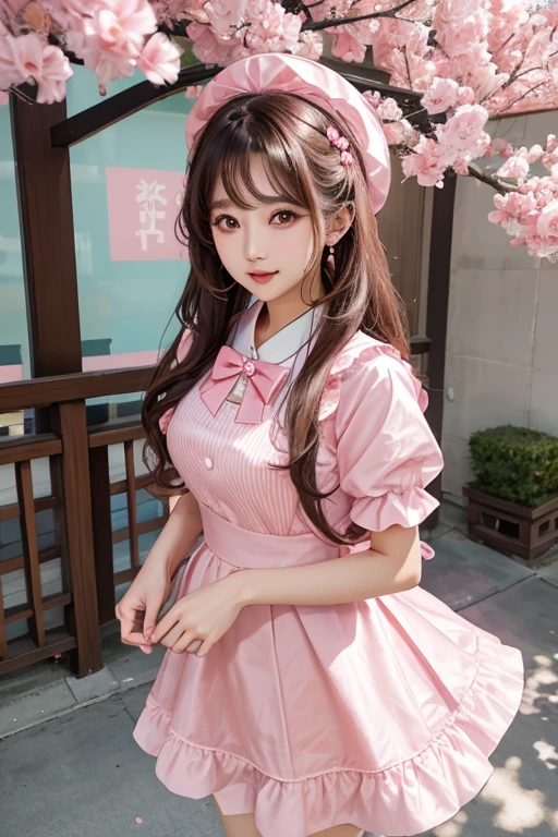 1 Arafad image of a group of Asian women posing for a photo,(pink color),cgstation trends,pink color皮膚,cgstation trends,pink color幫派肖像,January),ulzzang,(pink color),maid outfit, Trending on bbwchan, yanjun Chengt, Girls' Generation, 淡pink color膚色,summer,Short skirt,maid outfit