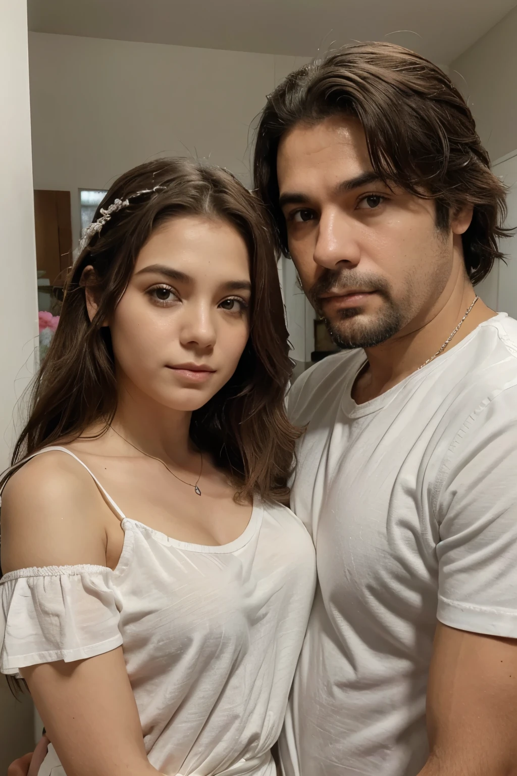 Um pai ruiso branco mae com o cabelo ruivo mas puxado pro louro e um casal de gemeos de 2 anos