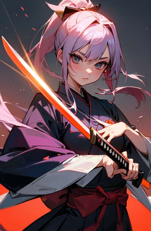 Cool women、sexy、Center of chest、Beauty、Yandere、Samurai sword in hand、Japanese sword in hand、