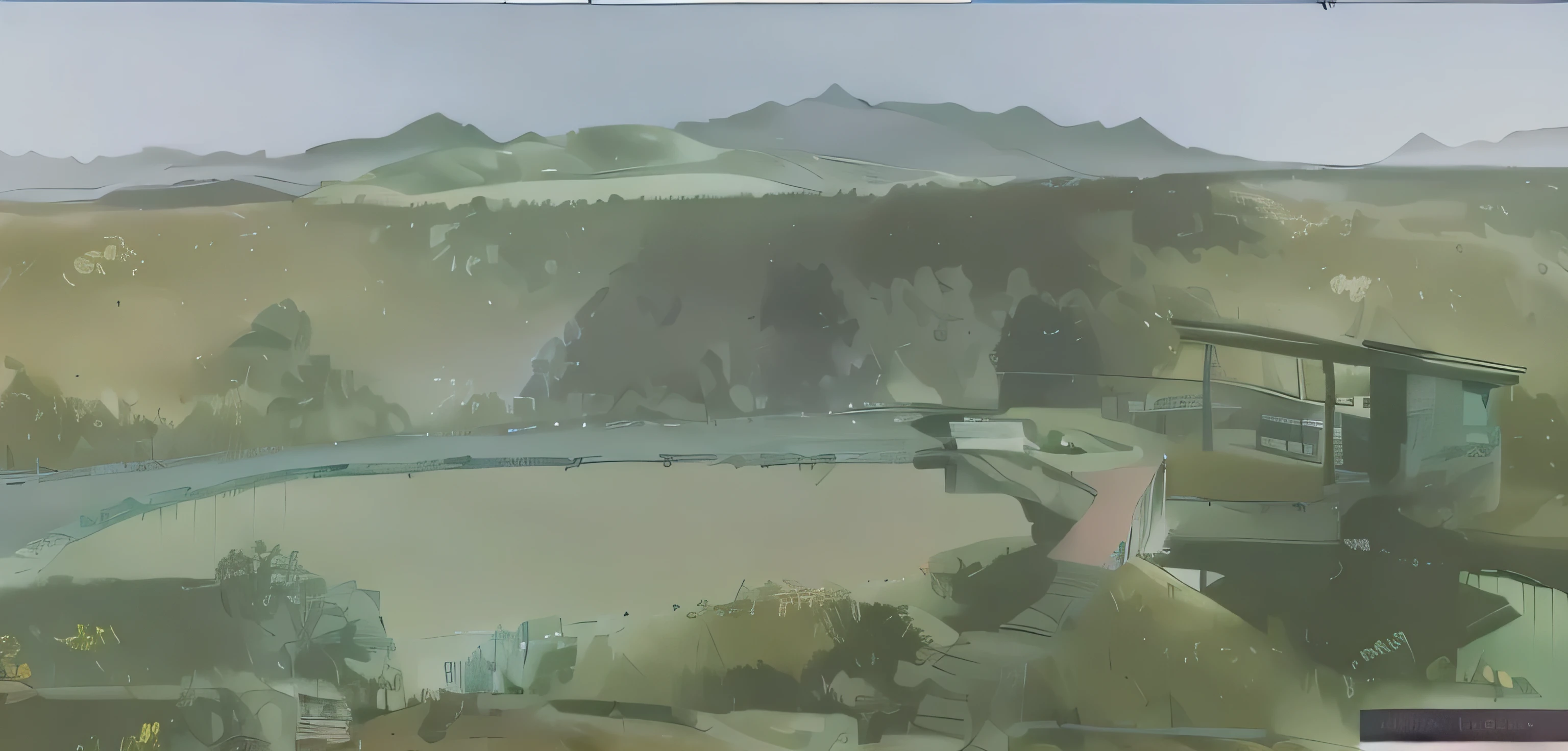 keep image, EN Cartoony style. more specificly sketch, forest, tropical tree, hot spring pool