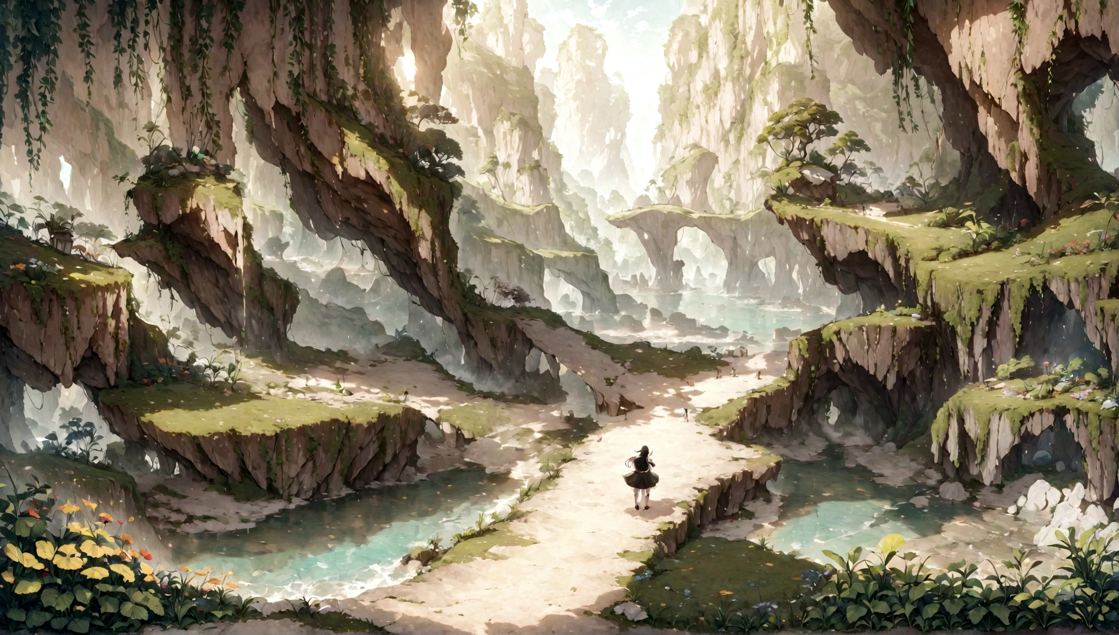 Beach，Sunlight，A little girl，在Beach上奔跑，Back