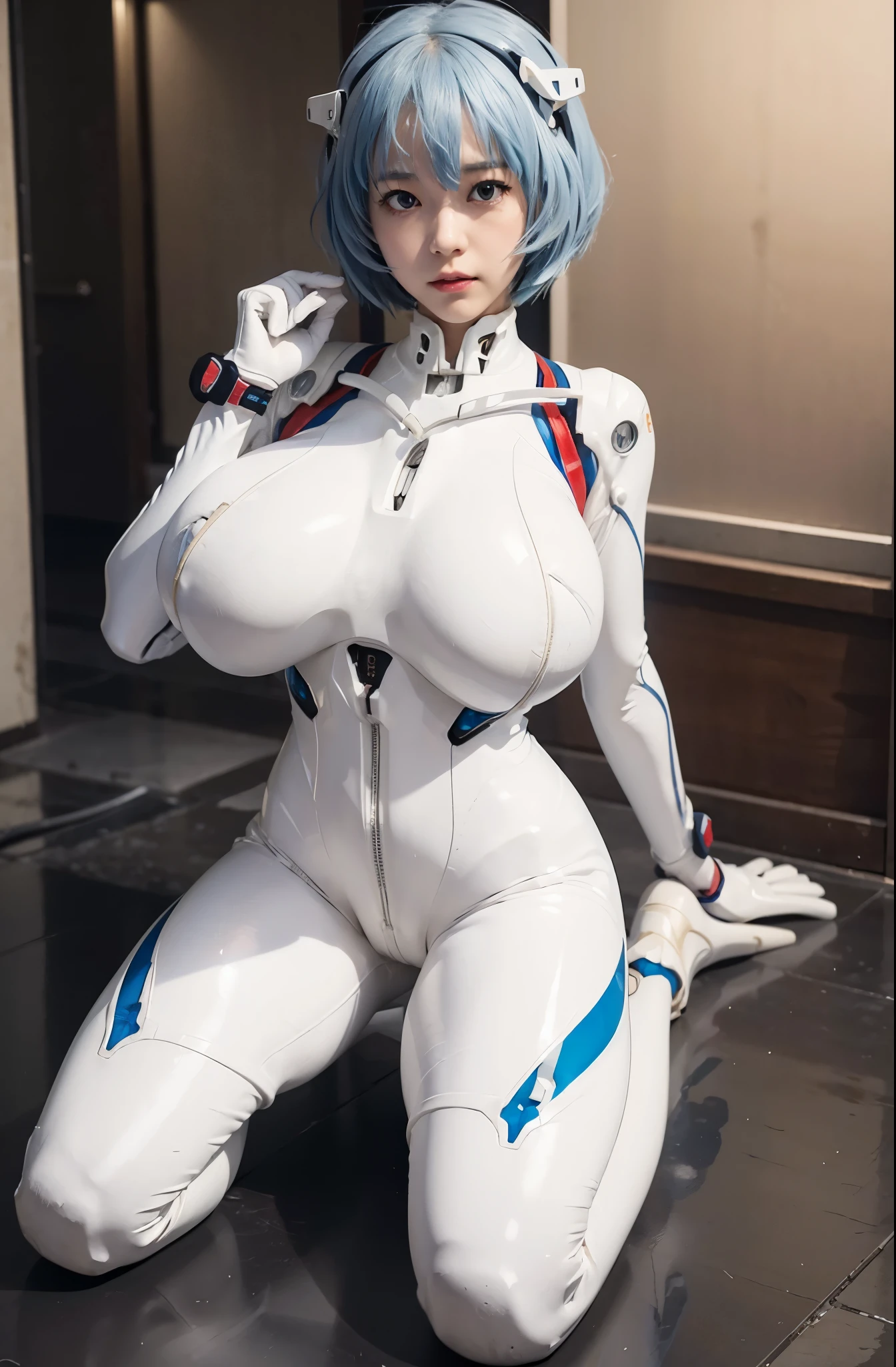 latex:1.5,White bodysuit:1.5,(((Rei AyanamiのPlug Suit:1.5))),Plug Suit,((huge breasts:1.5)),エヴァンゲリオンのPlug Suitをきた女の子, full body zenkai! Rei Ayanami suit, Rei Ayanami suit under clothes!, Biomechanical Boobs, Rei Ayanami, Rei Ayanami langley souryuu, Rei Ayanami langley soryu, Female body type, Rei Ayanami langley sohryu, Rei Ayanami langley, beautiful Rei Ayanami from evangelion,masterpiece,hyper quality, very detailed,perfect picture,3D,8k,High resolution,seductive anime girl, sporty hairstyle,Smooth anime CG art,