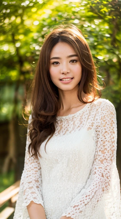 (best quality,8k,masterpiece:1.2),ultra resolution,watercolor,1 beautiful woman,shoulder,ribbon,half body portrait,sunlight,soft colors,subtle lighting,long hair,flower crown,elegant dress,peaceful expression,dreamy atmosphere,nature background,delicate details,graceful pose,sublime beauty,luminous skin,ethereal vibe,serene ambiance,majestic presence,gentle breeze,sublime composition,subdued tones,harmonious palette,intricate brushwork,vibrant highlights,masterful technique,resplendent glow,artistic interpretation,expressive eyes,feminine charm,radiant smile,captivating gaze,gentle lighting