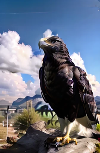Eagle against the background of a mountain