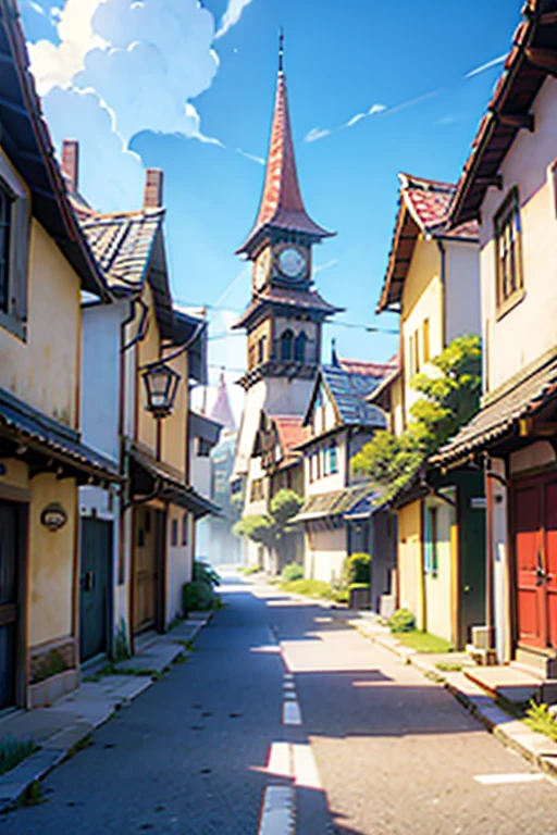 Anime fantasy town and backgrounds