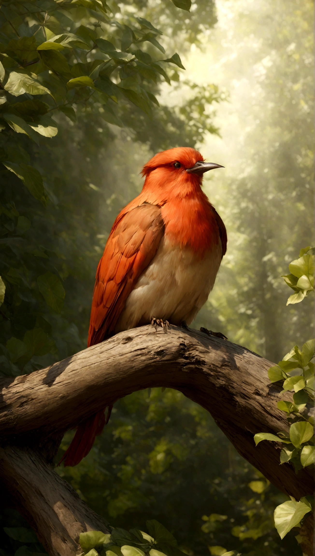 The Forbes Diamond Bird in the Tree is the protagonist of a natural and realistic rendering, fotorrealista altamente detalhado, Render the background, Arte conceptual fotorrealista, hyperreal rendering, red realistic 3 d render, Bird Society, photorealistic image, fotorrealista altamente detalhado, hyper realistic detailed rendering, Realistic detailed images, super detailed render, high quality rendering