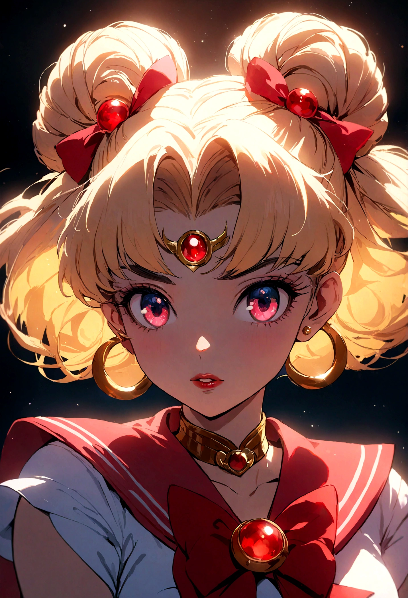 1girl, sailor moon, bishoujo senshi sailor moon, extremely detailed face, beautiful eyes, long eyelashes, detailed lips, detailed hair, anime style, magical girl, meatball hairstyle, , sailor collar, detailed bow, fluorescent lighting, vivid colors, glowing effect, fantasy, soft lighting, digital painting, cinematic, masterpiece, (best quality,8k,highres,detailed)