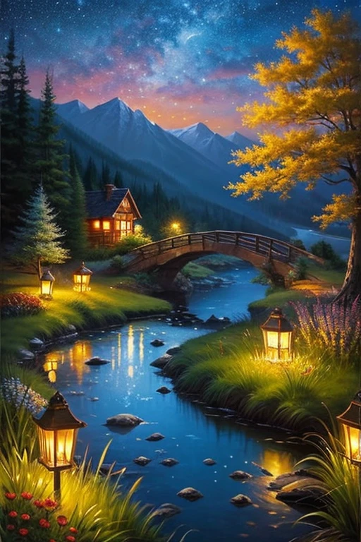 highest quality、Landscape painting、night、nature、Beautiful views