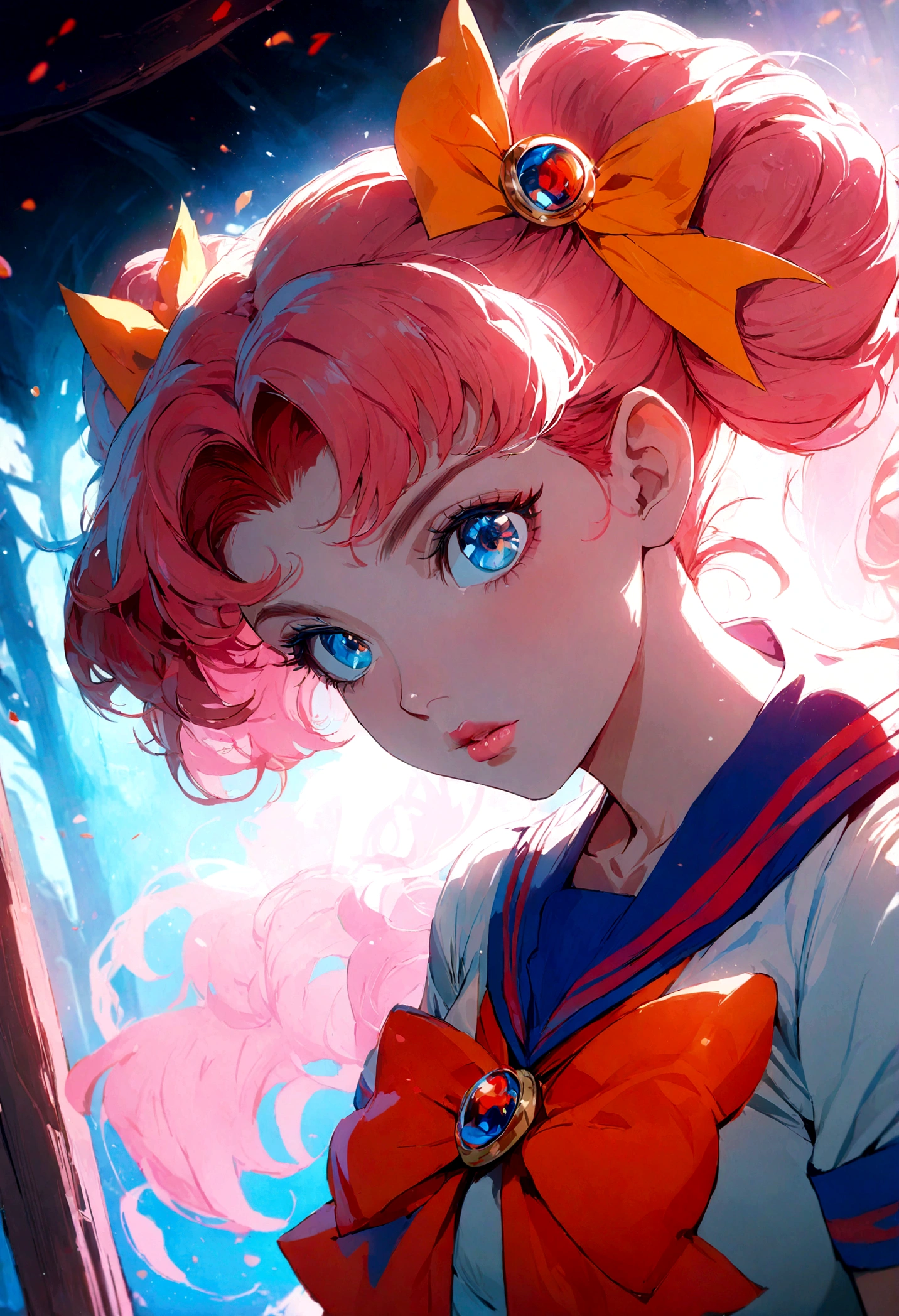 1girl, sailor venus, bishoujo senshi sailor moon, extremely detailed face, beautiful eyes, long eyelashes, detailed lips, detailed hair, anime style, magical girl, meatball hairstyle, , sailor collar, detailed bow, fluorescent lighting, vivid colors, glowing effect, fantasy, soft lighting, digital painting, cinematic, masterpiece, (best quality,8k,highres,detailed)