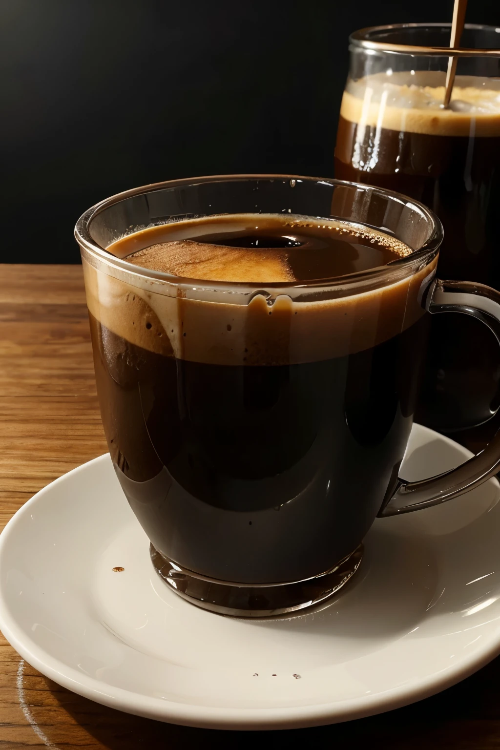 Create cup of coffee on ice cube