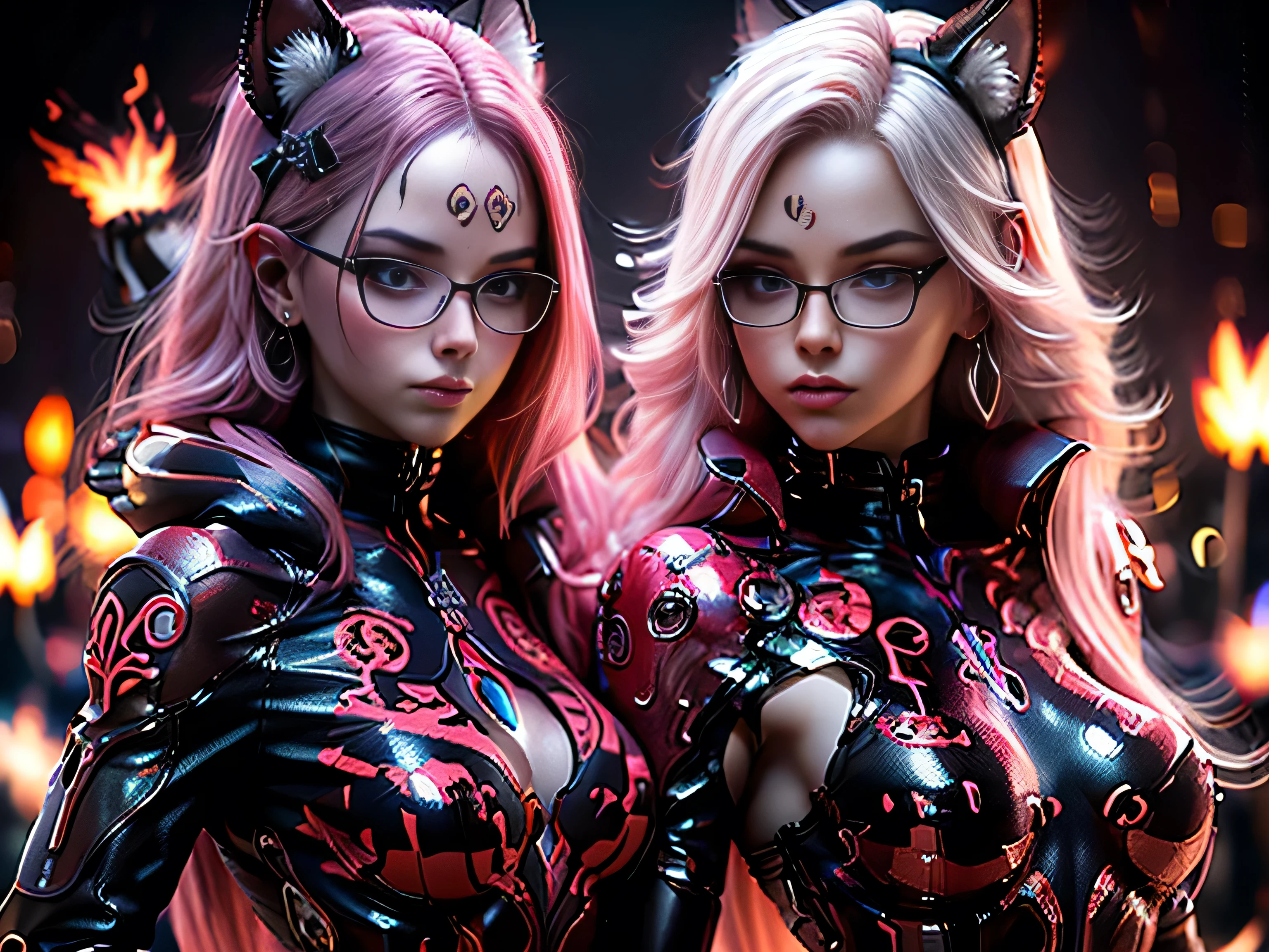 (Best Quality, 8K, Masterpiece, HDR, Soft Lighting, Picture Perfect, Realistic, Vivid), Nine tails of snow white fox(1.0), milk fox tail(1.0), nine tailed fox, anime girl with pink hair and pink, dressed in sexy leather suit, beautiful fantasy anime, very beautiful and cute fox girl, pink flower rain, background blur, anime fantasy, work in the style of Gouves, realistic:1.37, view from above, lies in pink flowers, horizontal view, (ultra high quality fantasy art), masterpiece, male model, ultra high quality female character designs, anime art with 8k development, realistic anime art, highest quality wallpaper illustrations, complex ultra high quality accurate female characters faces, high quality design and accurate physics (super-quality fantasy style)), art, dark fantasy)) Style), masterpieces, super-quality characters, anime resolution - 8K, realistic anime art, wallpapers with the highest quality illustrations, ultra-high detail of faces, high-quality design and physics accuracy), color, depth of field, shadows, ray tracing, production of high-quality computer wallpapers and 8K resolution, (Accurate simulation of the interaction of light and materials)], [High-quality detailed hair [More about beautiful and shiny red hair]], (Beautifully detailed hands [perfect fingers [Perfect nails]], (perfect anatomy (perfect proportions)))) [[Full length]], [Perfect color combination (Accurate imitation of the interaction of light and material)], [art that conveys the meaning of the story ]