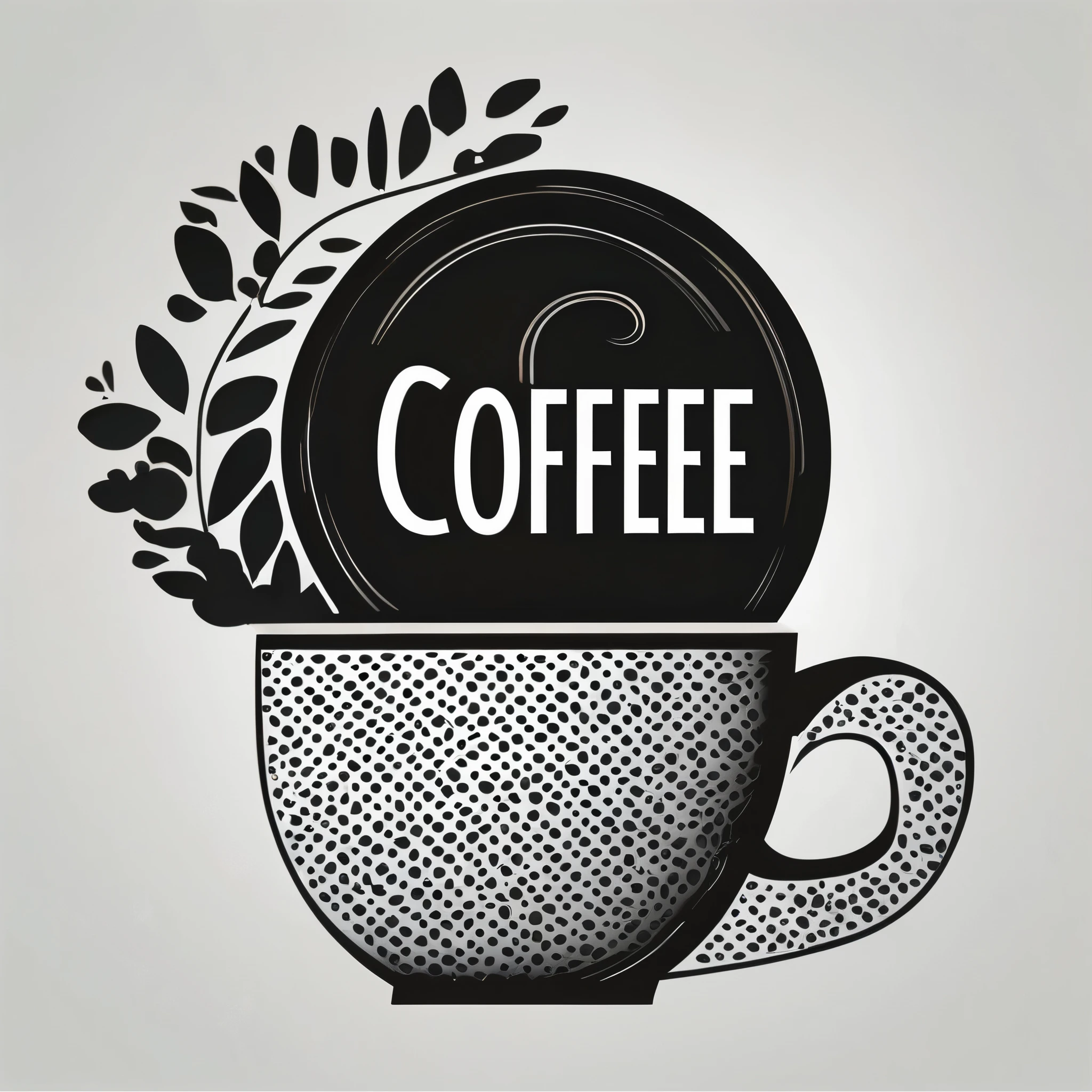  An ultra minimalist illustration of a [coffee] cleverly represented using the word 'coffee'. The letters of the word 'coffee' are arranged to form the shape of the [coffee], with no additional shapes. The design focuses on the letters creating the structure of the [coffee], with clean lines and a focus on essential elements only. The letters are in black on a white background, creating a clear and recognizable [coffee] shape with minimal detail,