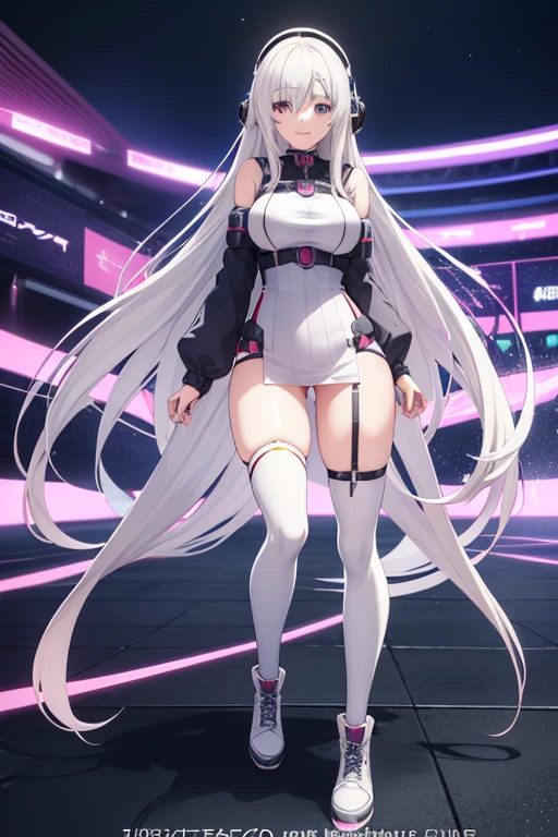 (((Full body shot from head to toe)))(8k,RAW photos,realisticlying,realisticlying:1.5),tmasterpiece,best qualtiy,A high resolution,The is very detailed,detailed back ground,cinmatic lighting,1womanl,Long silver hair,naghty face,drools,Be red in the face,Tall guy,Extra-large big breasts,Exaggerated body proportions,Incredibly exaggerated huge buttocks,Super long thick legs,A pair of cool high-heeled boots,scientific fiction,mechs,flight deck,control stick,fakeanimalears,white straitjacket,shighleg leotard,looking at viewert,On your stomach,Lie down,leaning-forward,Straddling,Side Chest,with light glowing,dent in the skin,Wires and cables,Side Chest,holographic displays