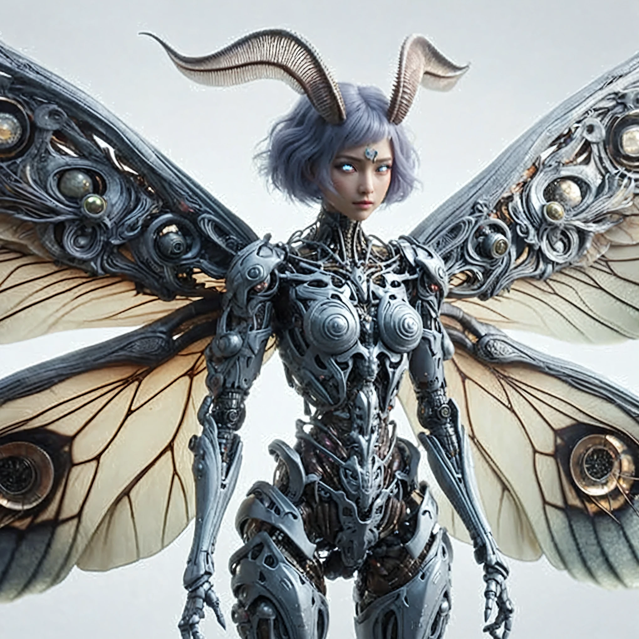 (top-quality:1.2, masterpiece), ultra high res,(Photorealsitic:1.4), (cockroach-like bio insect suit:1.3), heavy weapons,large wings, vivid textures,insect legs, pink hair, glowy skin, japanese girl beautiful face, ((super realistic intricate details)), full body shot, globalillumination, octan render, ultrasharp, character edge light, Details of complex ornaments, Acrylic Clear Cover, Hydraulic cylinder
