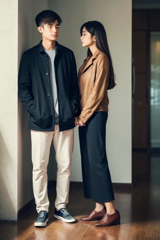 Image of a male and female couple standing close together facing forward