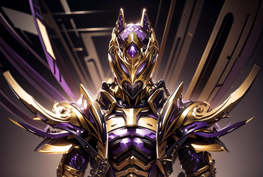 The color changes to gold and purple,Some gold and purple(Ensure its layering and armor texture,There are a lot of mechanical textures,Gold as the main color,Purple as a secondary hue)