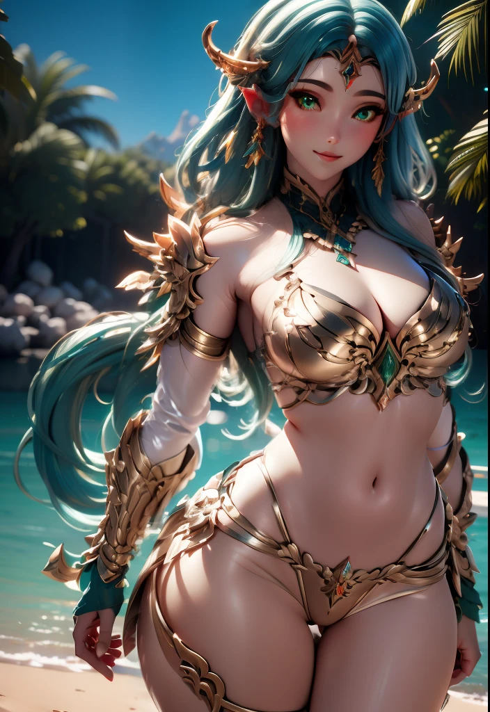 hermosa voluptuosa espacio amazon chica con un casco de cristal de burbujas en la cabeza, ojos almendrados de color verde intenso, Pelo rubio corto, very small and and orange micro bikini, Pechos enorrfectos, voluptuosas caderas anchas, muslos musculosos, brazos musculosos, vientre voluptuoso sexy, enorme camee enorme, espacio, espacioship, hd, retina, obra maestra, anatomically correct, piel texturizada, detalles altos, galardonado, mejor calidad, 8K