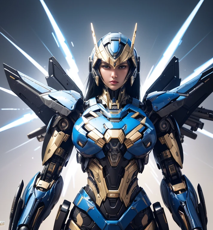 Super detailed, advanced details, high quality, high quality, High resolution, 1080p, hard disk,(pharah),(fareeha・amari),(Mecha Queen),beautiful cyborg woman,Mecha cyborg girl,battle mode,Mecha body girl,she is wearing futuristic pharah mecha,A powerful cyborg woman, sleek and futuristic, with advanced mechanical augmentations that enhance her strength and capabilities.