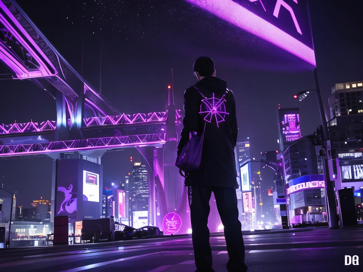 purple black You can feel the near future AI digital devices symbol art People are using
