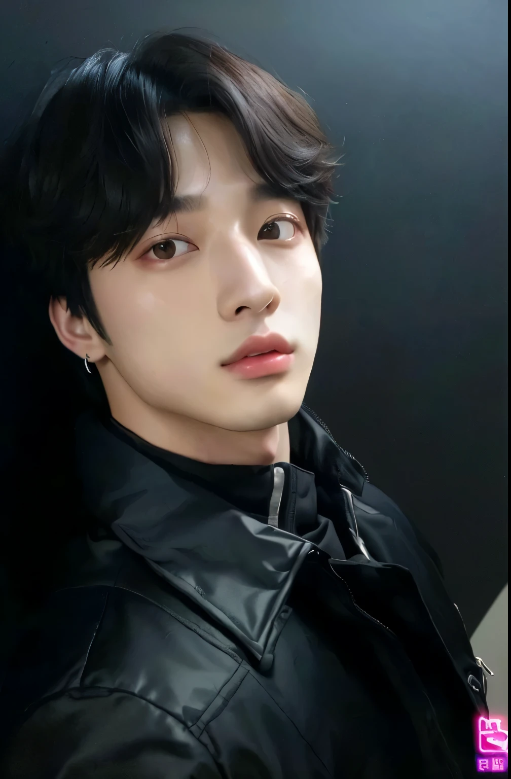 um close de uma pessoa vestindo uma jaqueta preta e gravata, Jinyoung Shin, hyung tae, inspirado em jeonseok lee, pintar ulzzang, Jungkook, Hong junho hyung, Jung Jaehyun, Hyung Tae Kim, Cai Xukun, adorable and pale korean face, homem sul-coreano, Kim Doyoung, neon jungkook, Yanjun Chengt, imagem de perfil
