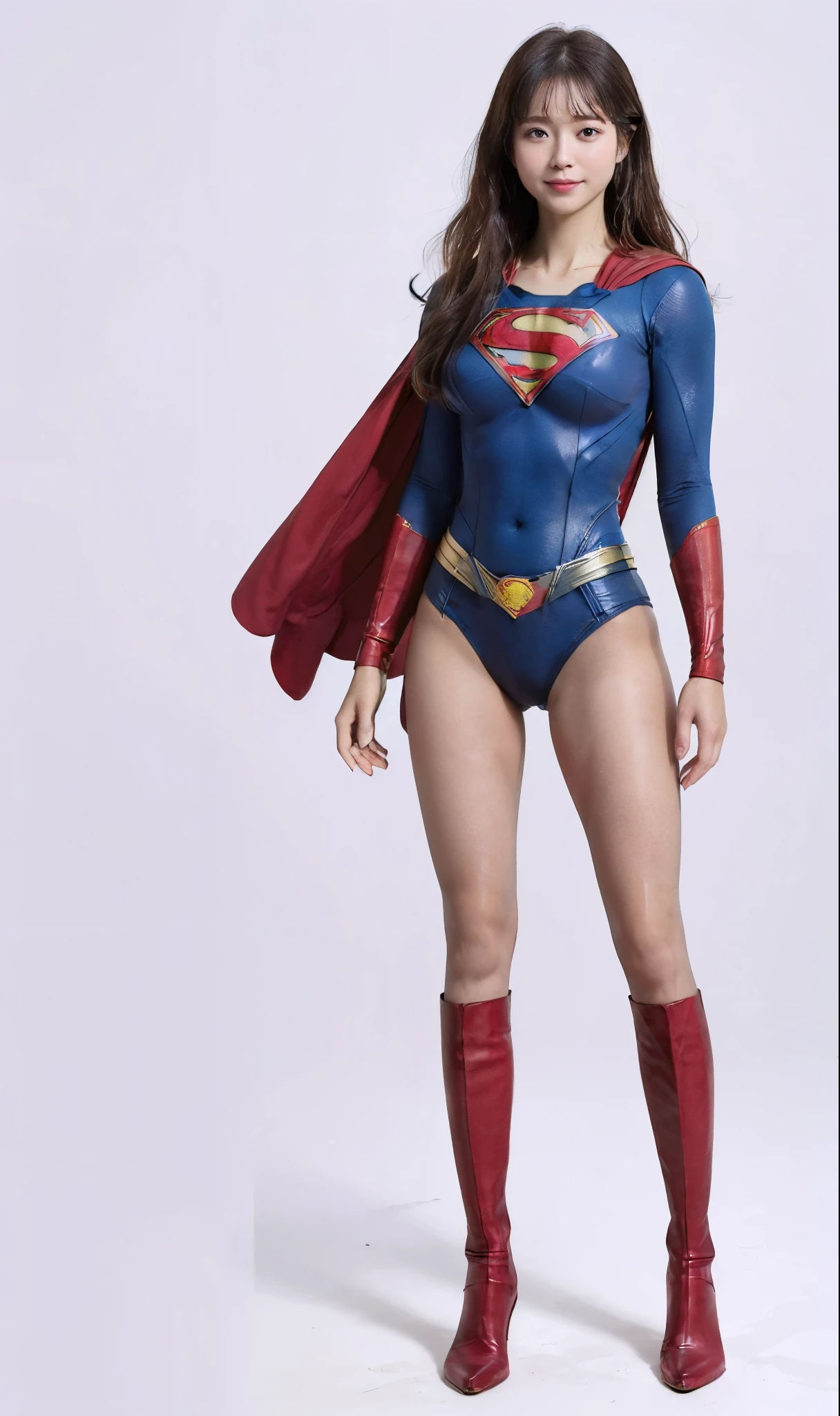 No background、(((Beautiful legs in black tights.)))、(((Legally express the beauty of your smile)))、((((Make the most of your original images)))、(((体にぴったりフィットするSupergirl Costume)))、(((Supergirl Costume)))、(((short and beautiful hair)))、(((suffering)))、(((Please wear black tights....、Wear red boots)))、((Best image quality、8k))、((Highest quality、8k、masterpiece:1.3))、(((Preserve background )))、Sharp focus:1.2、Beautiful woman with perfect figure:1.4、Slim Abs:1.2、Wet body:1.5、Highly detailed face and skin texture、8k