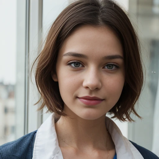 jeune femme de 25 ans, Brune aux yeux bleus, chemisier blanc transparent, pluie d'Summer, bare shoulders, Coupe-bas, in a medieval village, murs en anciennes pierres, portes en bois, au bord de la plage